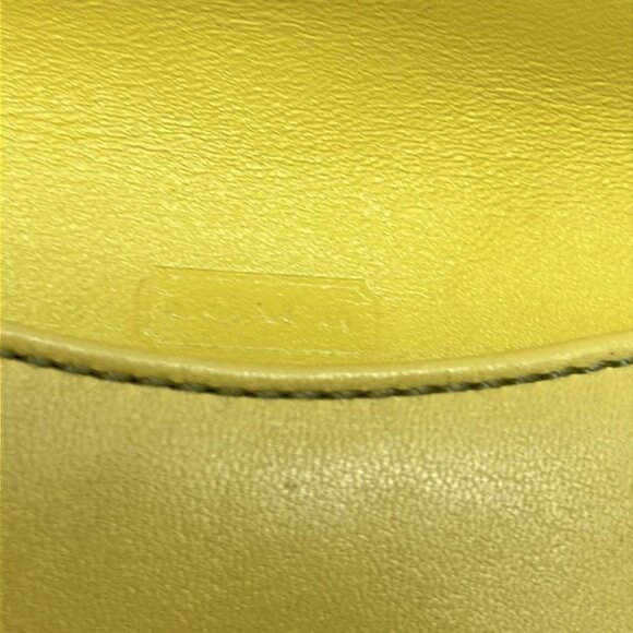 COACH - Yellow Beige Leather Card Case - Picture 3 of 4